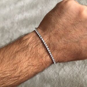 Costume Jewelry silver tone and crystal tennis bracelet
